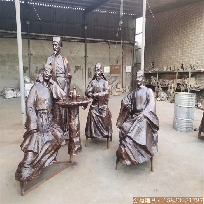 古代人物铜雕塑 (2)
